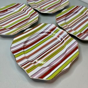 Rosanna Striped Dessert Plates | Set of 4